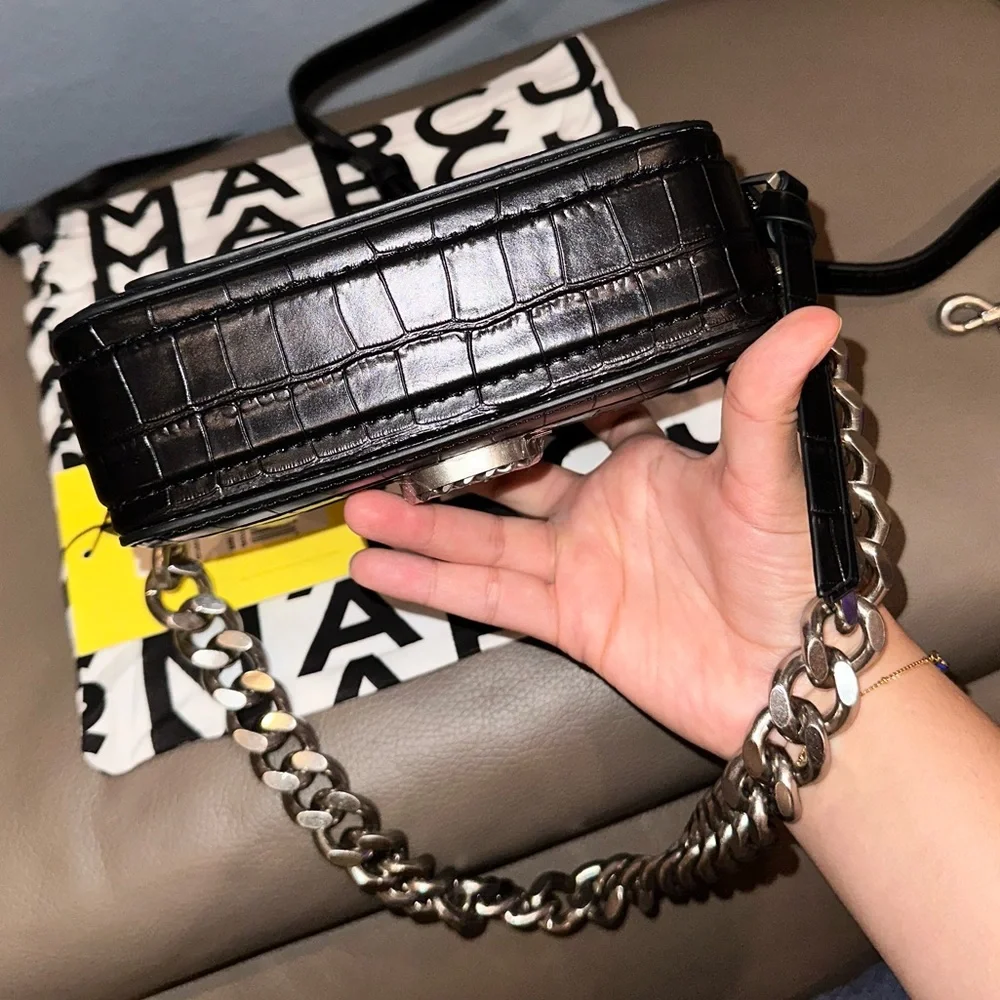 SALE❗️RARE THE MARC JACOBS SNAPSHOT CROC EMBOSSED BAG CHAIN &LEATHER STRAP - Picture 10 of 17